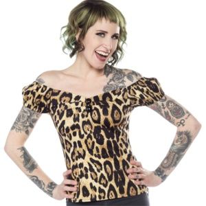 Collectif Dolores Leopard Print Top